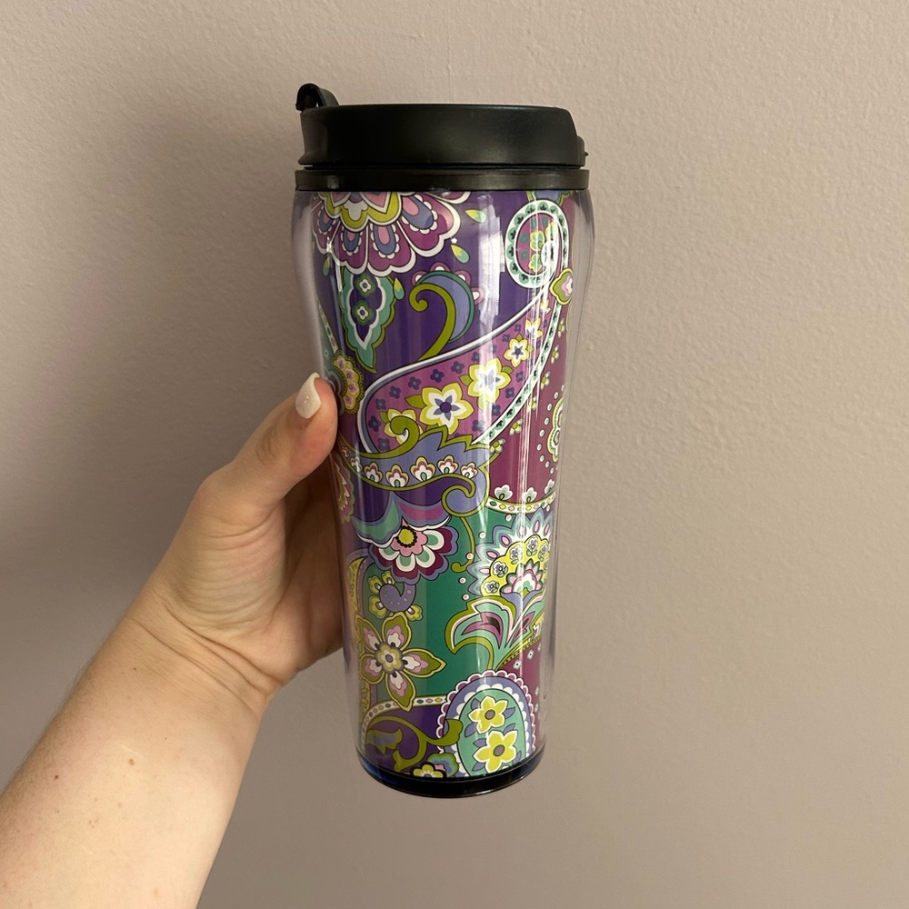 Vera Bradley Purple Floral Travel Mug